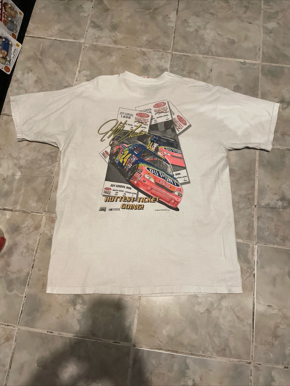 Vintage 1998 Jeff Gordon NASCAR Racing White T-Shirt SZ XL